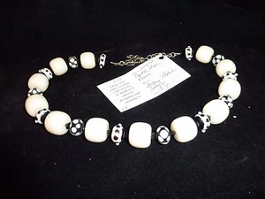 Swarovski Crystal Glass Resin Bead Necklace by Artisan Linda Sudimack 18' to 21" - Picture 1 of 6