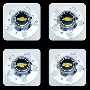 4 PCS CHEVROLET CHEVY GMC TRUCK 5 LUG 15" 15x8 15x7 RALLY WHEEL CENTER HUB CAPS - Picture 1 of 4