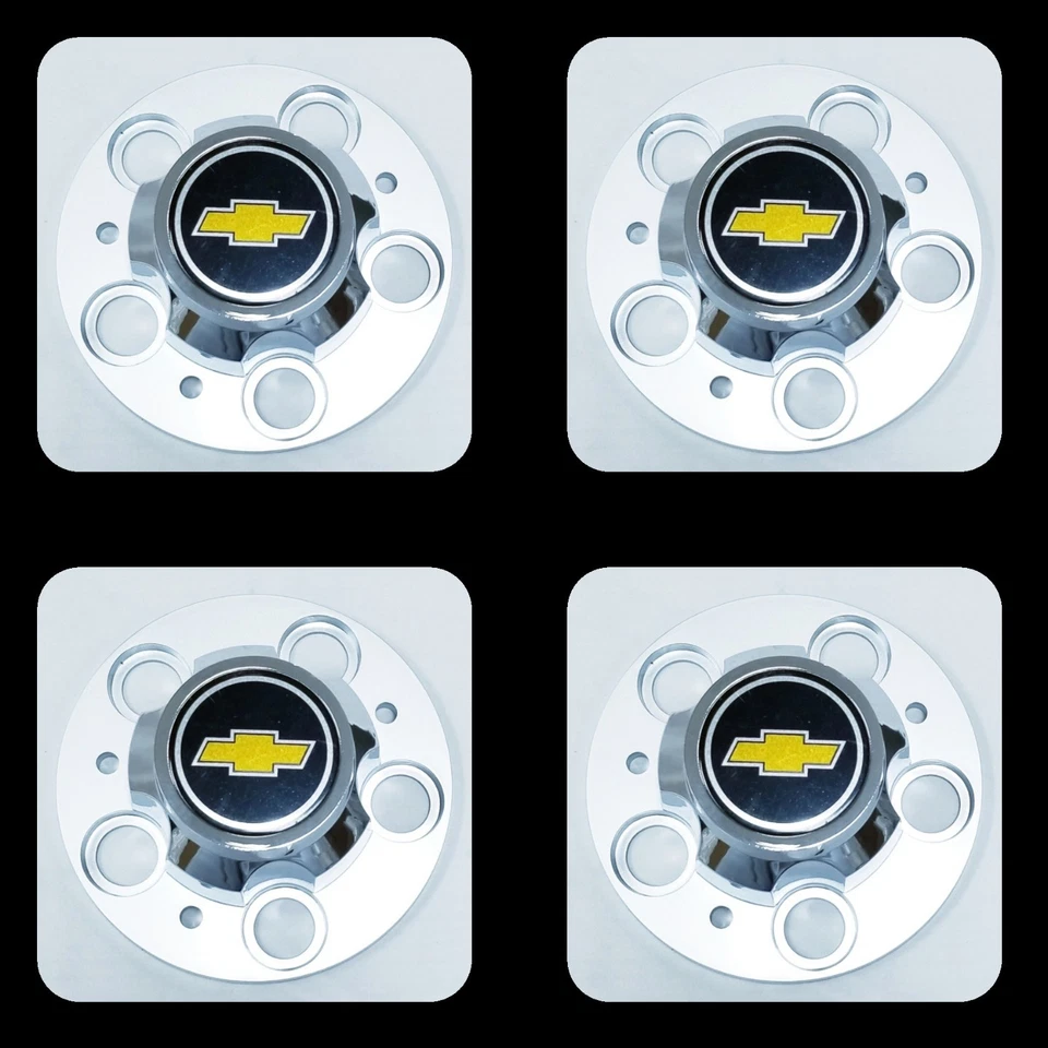 4 PCS CHEVROLET CHEVY GMC TRUCK 5 LUG 15" 15x8 15x7 RALLY WHEEL CENTER HUB CAPS - Image 1 of 4