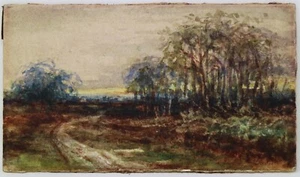 Painting Picture DIPINTO Acquerello su Cartoncino "Sentiero Palustre" 1800 - Picture 1 of 3