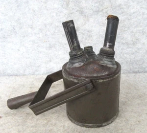 Antique Handmade Tin Smith Double Oil Wick Street Lamp Lantern Lighter Torch - Picture 1 of 16