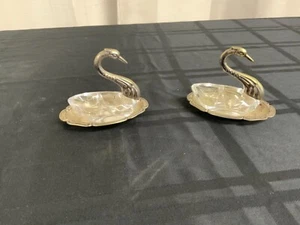 Piatto tedesco Albo in argento con cigni in cristallo (LA42 - Foto 1 di 2