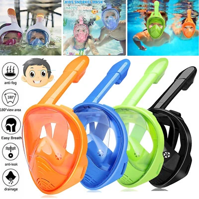 Kids Scuba Diving Mask Swimming Full Face Snorkel Set Anti Fog Swim Equipment AU - image 1 of 4