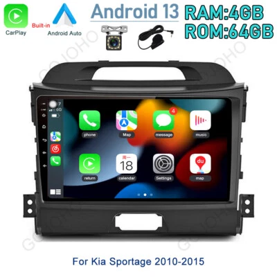 Radio estéreo GPS navegación Carplay para Kia Sportage 2011-2015 Android 13 4+64 GB Foto 1 de 4