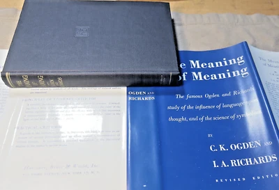 THE MEANING OF MEANING: The Famous Ogden & Richards Study HC/DJ 1956 VG/VG - Image 1 of 4
