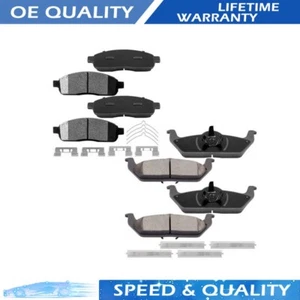 (8) Front and Rear Ceramic Brake Pads For 2006 2007 2008 Lincoln Mark LT A9 - Foto 1 di 6