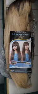 LONG HUMAN HAIR WIG BLEND MIX MOTOWN TRESS HB-OSKA STRAIGHT BLONDE BROWN MIX  - Picture 1 of 10