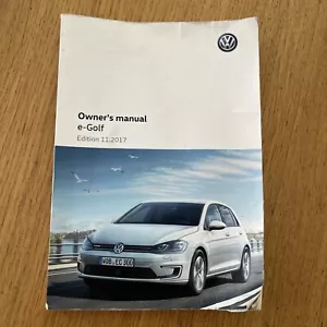 GENUINE VW E-GOLF 2017-2020 OWNERS MANUAL HANDBOOK WALLET PACK - Picture 1 of 7