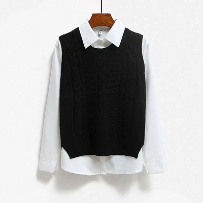 UK Women Knit Vest Jumper Pullover Tops Sleeveless Sweater Tops Knitwear Casual - Image 1 of 4