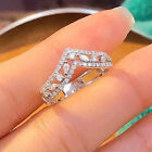 Elegant Cubic Zirconia 925 Silver Rings Women Jewelry Wedding Gift Size 6-10