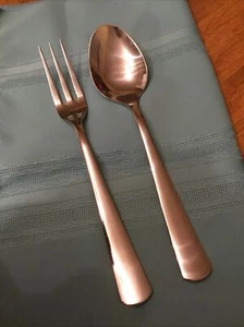 IKEA STAINLESS STEEL LARGE SALAD SERVING SET 3 Tine FORK & SPOON Excellent - Picture 1 of 6