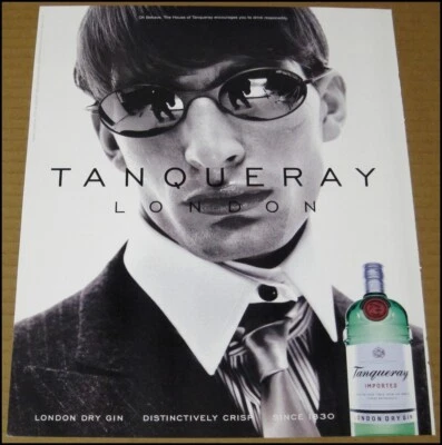 Anuncio impreso Tanqueray London Dry Gin 1999 10" x 12" Oh Behave vintage Foto 1 de 4