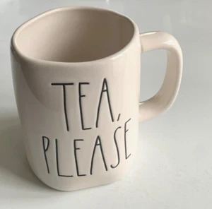 RAE DUNN Mug TEA PLEASE Coffee Cup Large Letters Farmhouse Magenta Artisan 16 oz - Picture 1 of 6