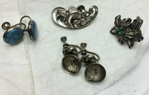 4 Vintage Ladies Pair the Screwback Earrings Sterling Bell Flowers Danecraft  - Picture 1 of 12