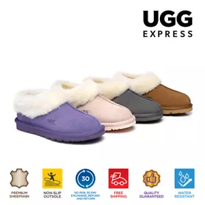 AUSTRALIAN SHEPHERD® UGG Slippers Women Men Sheepskin Wool Water Resistant Homey - Picture 1 of 26