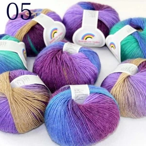 Sale 8Ballsx50gr Rainbow Blankets Rug Shawl Cashmere Wool Hand Crochet Yarn 05 - Picture 1 of 12