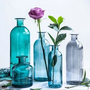 Glass Vase, Flower Bottle, Decorative Vase, Home Decoration, 7 Colors - Picture 1 of 19