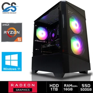 🔥Cheap Gaming PC AMD Ryzen 5 5600G 16GB DDR4 500GB SSD Radeon 7 Windows 11 🔥 - Picture 1 of 7
