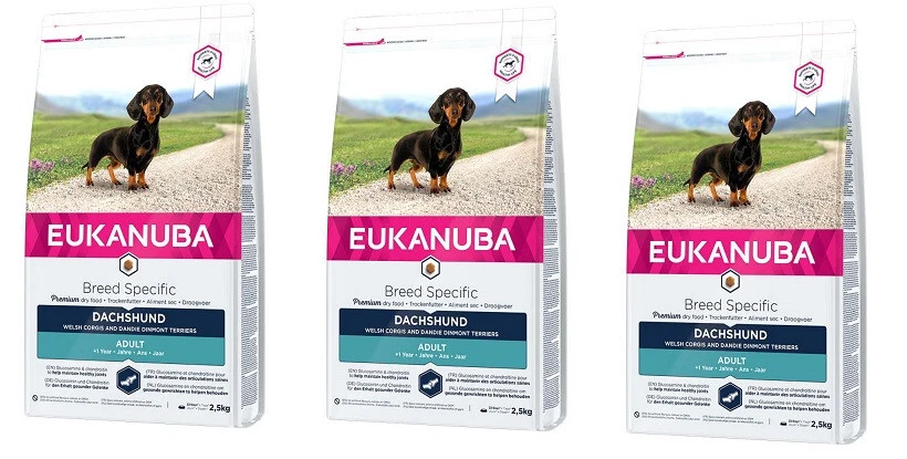 Eukanuba Adult Breed Specific Dachshun Trockenfutter 3 x 2,5 kg = 7,5 kg - Bild 1 von 1