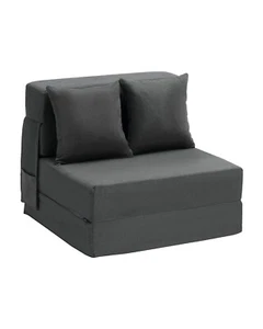 Folding Sofa Bed 3-in-1 Foldable Couch Bed with 2 Pillows Dark Grey Single - Picture 1 of 12