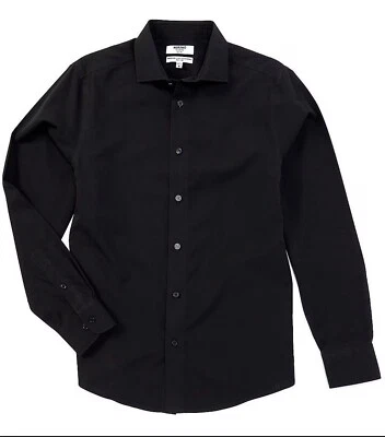 $79.50 Murano SlimFit Sin Planchar Italiano Sólido Manga Larga Cuello Punta (Talla L). Foto 1 de 4