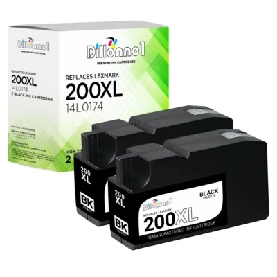 2PK for Lexmark 200XL 200 XL Black Ink Cartridges OfficeEdge Pro4000 Pro5500 - Image 1 of 2