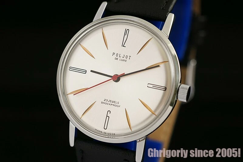 Extremadamente RARO Disfraz Ruso Delgado Reloj de Lujo POLJOT De Luxe 2209 ¡Nuevo de Lote Antiguo 1970! Foto 1 de 1