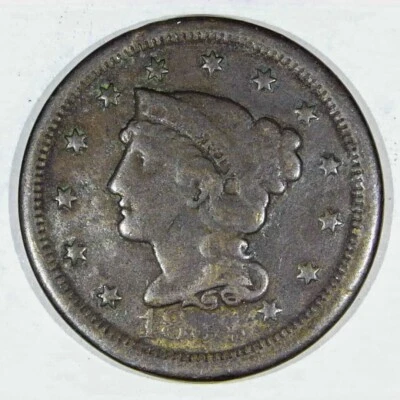 ***VINTAGE EARLY AMERICAN COPPER***1854 LARGE CENT VG Y426 - Image 1 of 2