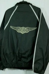 Harley Davidson Windbreaker Water Proof Jacket Men's Small Reflective Full Zip - Picture 1 of 6