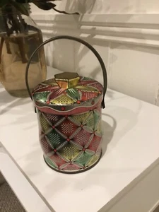 Delightful Collectible Vintage English Made Lolly Tin With Lid And Handle - Picture 1 of 4