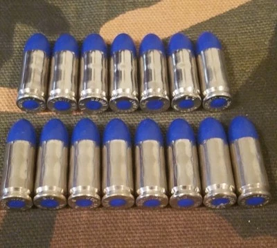 CONJUNTO DE 15 TAMPAS DE PRESSÃO LUGER 9 MM (AZUL+NÍQUEL) - Imagem 1 de 4
