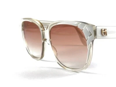 GAFAS DE SOL VINTAGE EMMANUELLE KHANH BLANCAS TRANSLÚCIDAS DE GRAN TAMAÑO AÑOS 70 FRANCIA Foto 1 de 4