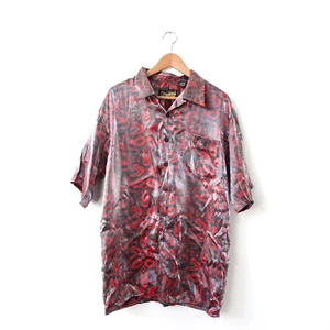 Dragonfly Camp Snake Shirt Mens Size XL Red Cobra Black Rockabilly 90s VINTAGE - Picture 1 of 9