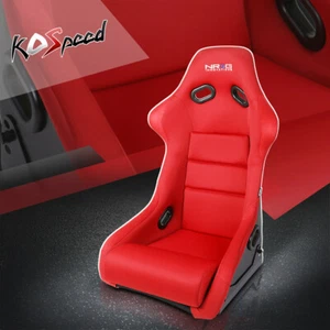 NRG Innovations FRP-300RD Fixed Back Large Size Bucket Racing Seat Red/Black - Picture 1 of 7