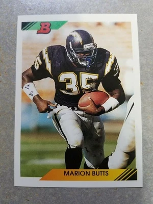 Marion Butts San Diego Chargers 1992 Bowman #478 White Border ERROR RARE ODD - Image 1 of 3