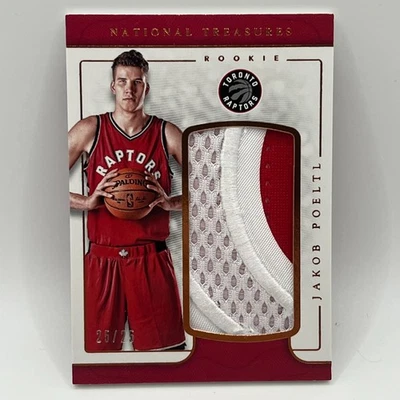 2016-17 Panini National Treasures Jumbo Rookie Patch Jakob Poeltl #24 /25 TOR - Image 1 of 2