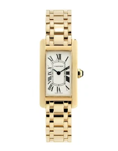 Cartier Tank Americaine W26015K2, 18k Gold Damen 19mm, Cartier Service Papiere. - Bild 1 von 4