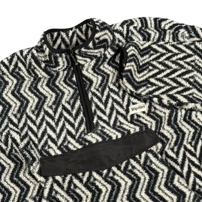 Rip Curl Drifter Polar 1/4 Cremallera Vellón Talla Pequeña Patrón Chevron Bolsillo Canguro Foto 1 de 4
