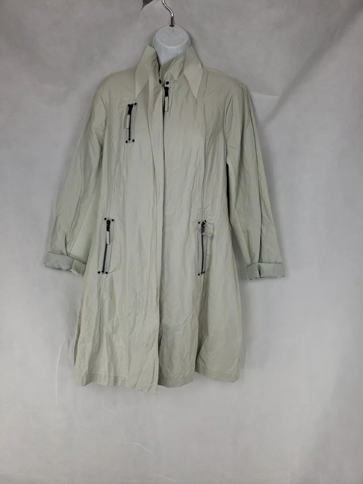Stella Carakasi женщин M Duster куртка хлопок/нейлон/металл на молнии пальто бежевый - Изображение 1 из 4