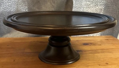 Pottery Barn 14" Madera Torneado Pedestal Pastel/Soporte para Servir - ¡Excelente! Foto 1 de 4