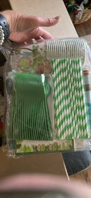 Decoraciones de fiesta de cumpleaños con temática de dinosaurios adornos para magdalenas globos pancarta Foto 1 de 2