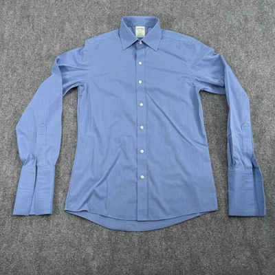Camisa de vestir Brooks Brothers Milano para hombre 14,5-33 azul 100 % algodón americano Supima Foto 1 de 4