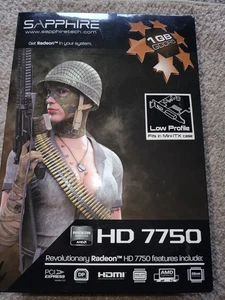 Sapphire AMD Radeon HD 7750 1GB DDR5 PCI-E Low Profile - Complete in box "unused - Picture 1 of 8