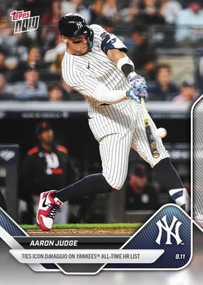 Tarjeta Aaron Judge Ties DiMaggio HR List 2025 MLB Topps AHORA 695 Foto 1 de 2