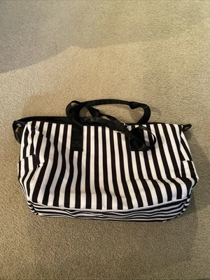 Alice + Olivia by Stacey Bendet女式条纹行李袋黑白 — 第 1/3 张图片