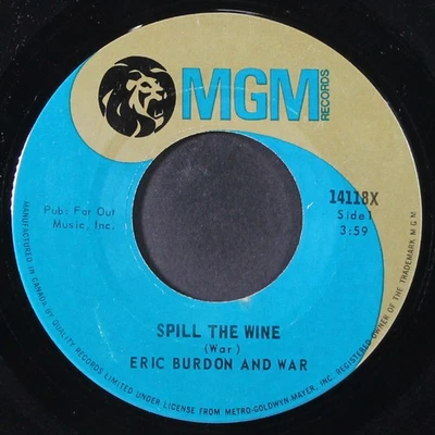 ERIC BURDON & WAR: spill the wine / magic mountain MGM 7" Single 45 RPM Foto 1 de 2