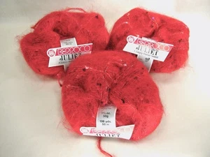 Berroco Juliet Luxury Tweed Yarn Red Mohair Blend 50g Made in England Lot of 3 - Picture 1 of 7