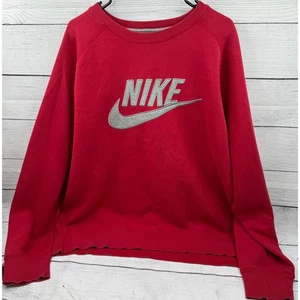 Nike Sportswear Red Crewneck Sweatshirt Big Logo Embroidered 3XL - Picture 1 of 8