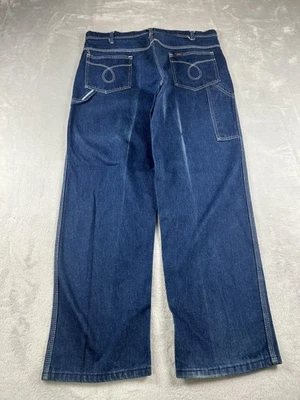 Vintage Key Jeans Mens 38x30 Blue Carpenter Workwear Denim Made USA 70s 80s - Image 1 of 4