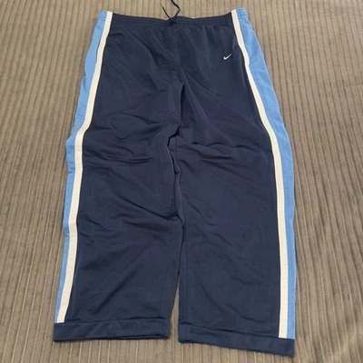 Pantalones de chándal Y2K Nike para hombre XXL azules deslumbrantes holgados calentamiento cibernético brillante retro de colección Foto 1 de 4